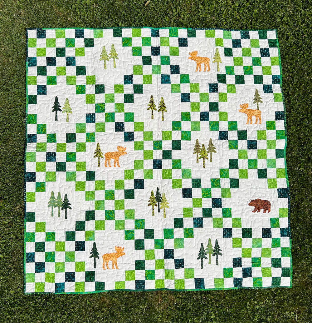 Quilt-004 Irish Quilt mit Elch - Disegno-Vincenzo Quilts- und Drechselprodukte