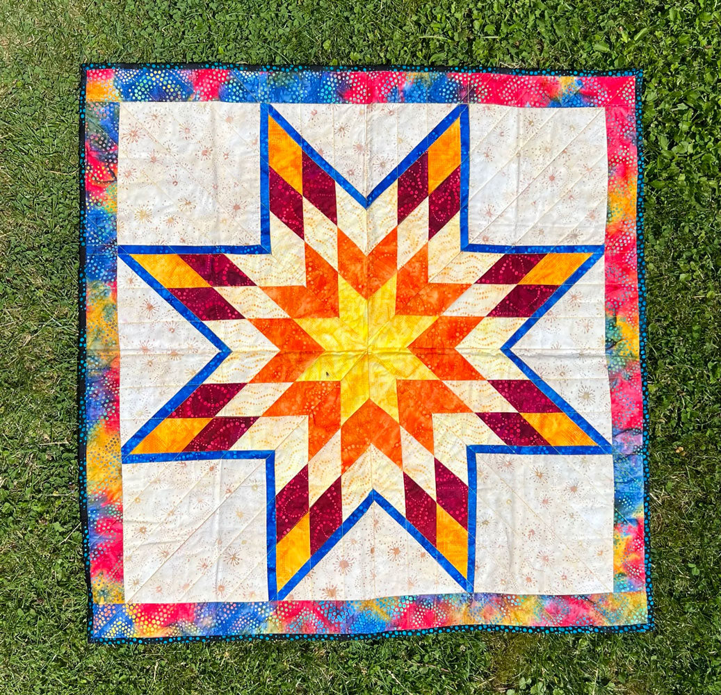 Quilt-007 Gelber Stern - Disegno-Vincenzo Quilts- und Drechselprodukte