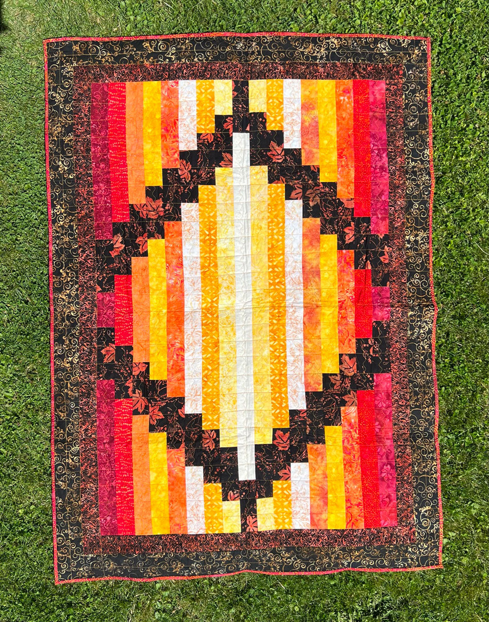 Quilt-009 Bali Feuer - Disegno-Vincenzo Quilts- und Drechselprodukte 