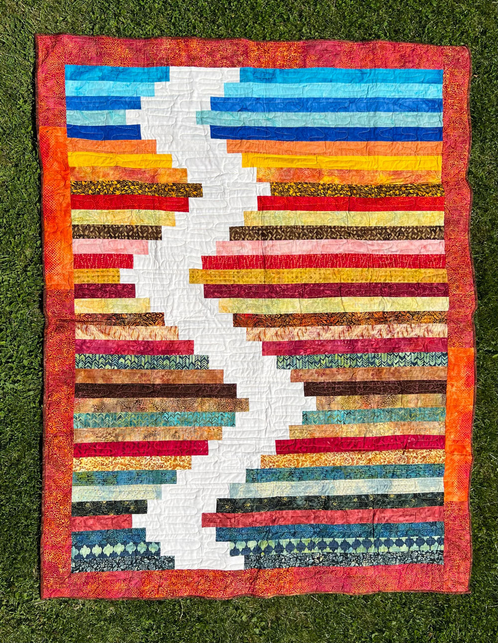 Quilt-014 Farbspiegelung im Wasser - Disegno-Vincenzo Quilts- und Drechselprodukte