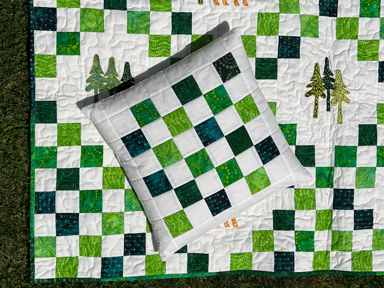 Quilt-004 Irish Quilt mit Elch - Disegno-Vincenzo Quilts- und Drechselprodukte 